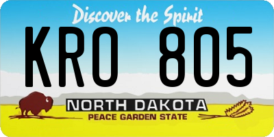 ND license plate KRO805