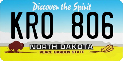 ND license plate KRO806