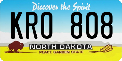 ND license plate KRO808