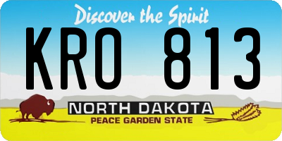 ND license plate KRO813