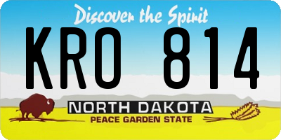 ND license plate KRO814