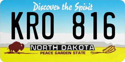 ND license plate KRO816