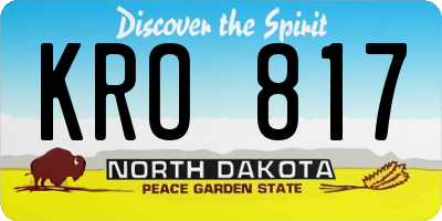 ND license plate KRO817