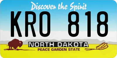 ND license plate KRO818