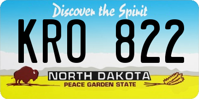 ND license plate KRO822