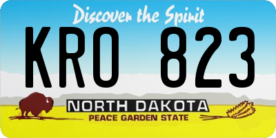 ND license plate KRO823