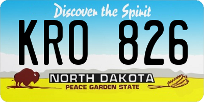 ND license plate KRO826