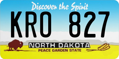 ND license plate KRO827