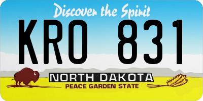 ND license plate KRO831