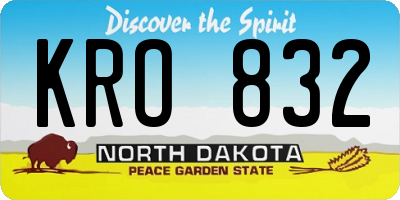 ND license plate KRO832