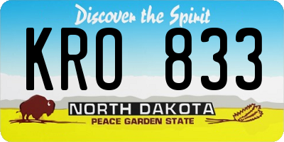 ND license plate KRO833
