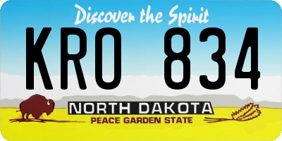 ND license plate KRO834
