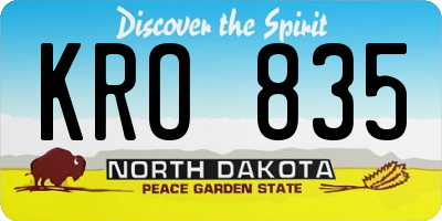 ND license plate KRO835