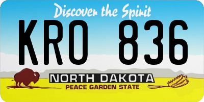 ND license plate KRO836