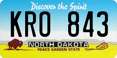 ND license plate KRO843