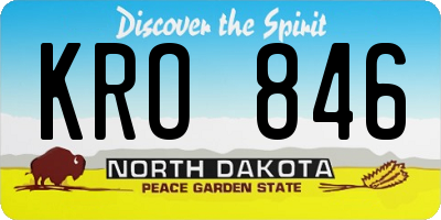 ND license plate KRO846