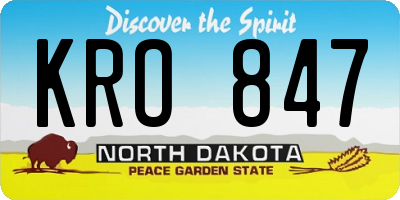 ND license plate KRO847
