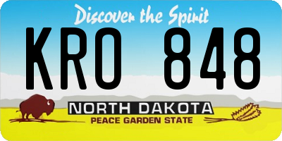 ND license plate KRO848