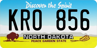 ND license plate KRO856