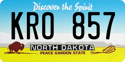 ND license plate KRO857