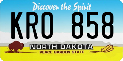 ND license plate KRO858