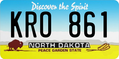 ND license plate KRO861