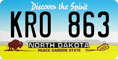 ND license plate KRO863