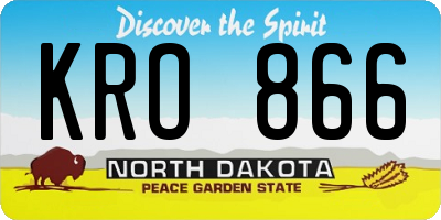 ND license plate KRO866