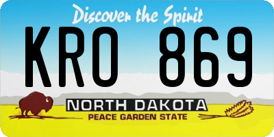 ND license plate KRO869