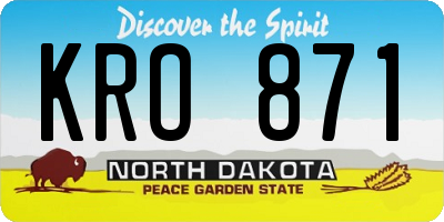 ND license plate KRO871