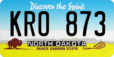 ND license plate KRO873