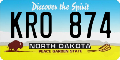 ND license plate KRO874