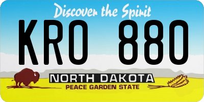 ND license plate KRO880