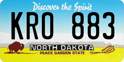 ND license plate KRO883