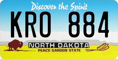 ND license plate KRO884