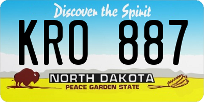 ND license plate KRO887