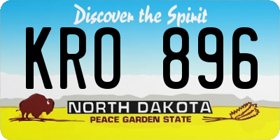ND license plate KRO896