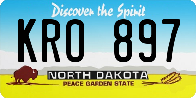ND license plate KRO897