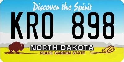 ND license plate KRO898