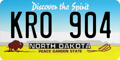 ND license plate KRO904