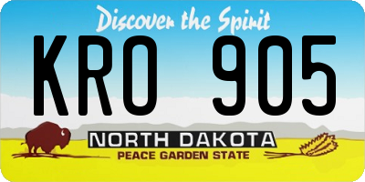 ND license plate KRO905
