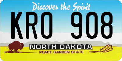ND license plate KRO908