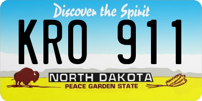 ND license plate KRO911