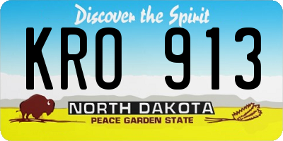 ND license plate KRO913