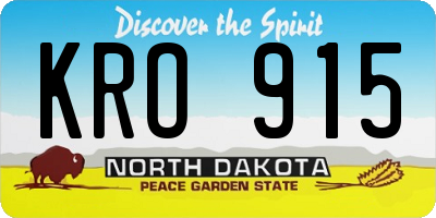 ND license plate KRO915