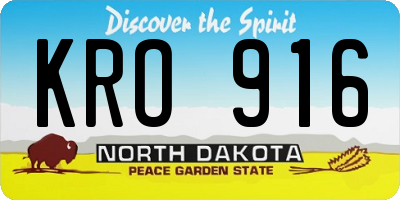 ND license plate KRO916