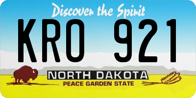 ND license plate KRO921