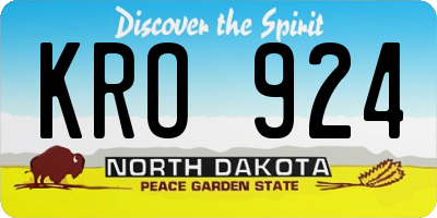 ND license plate KRO924