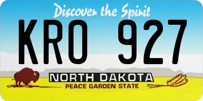 ND license plate KRO927