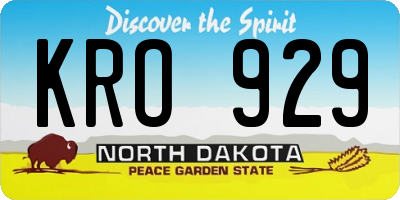 ND license plate KRO929